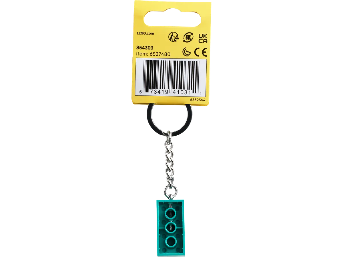 LEGO Bright Bluish Green 2x4 Stud Key Chain (854303) - Bild 2