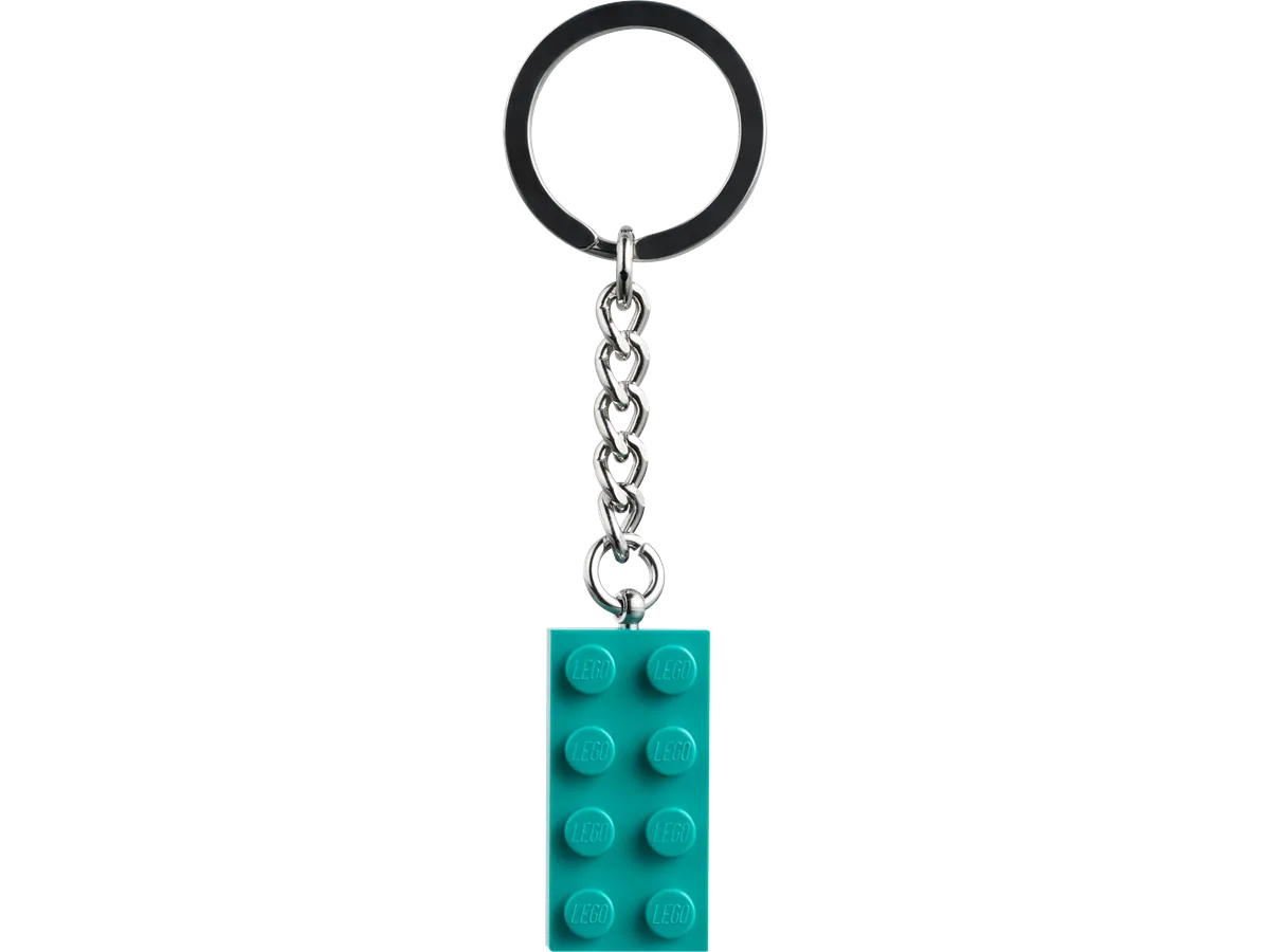 LEGO Bright Bluish Green 2x4 Stud Key Chain (854303)