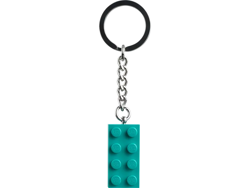 Bright Bluish Green 2x4 Stud Key Chain