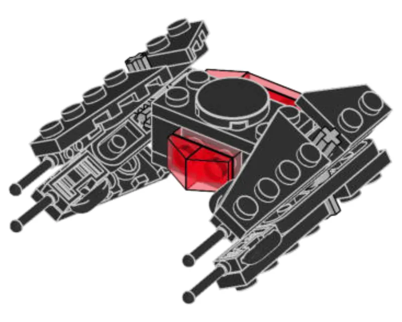 Kylo Ren's TIE Silencer van LEGO – productfoto